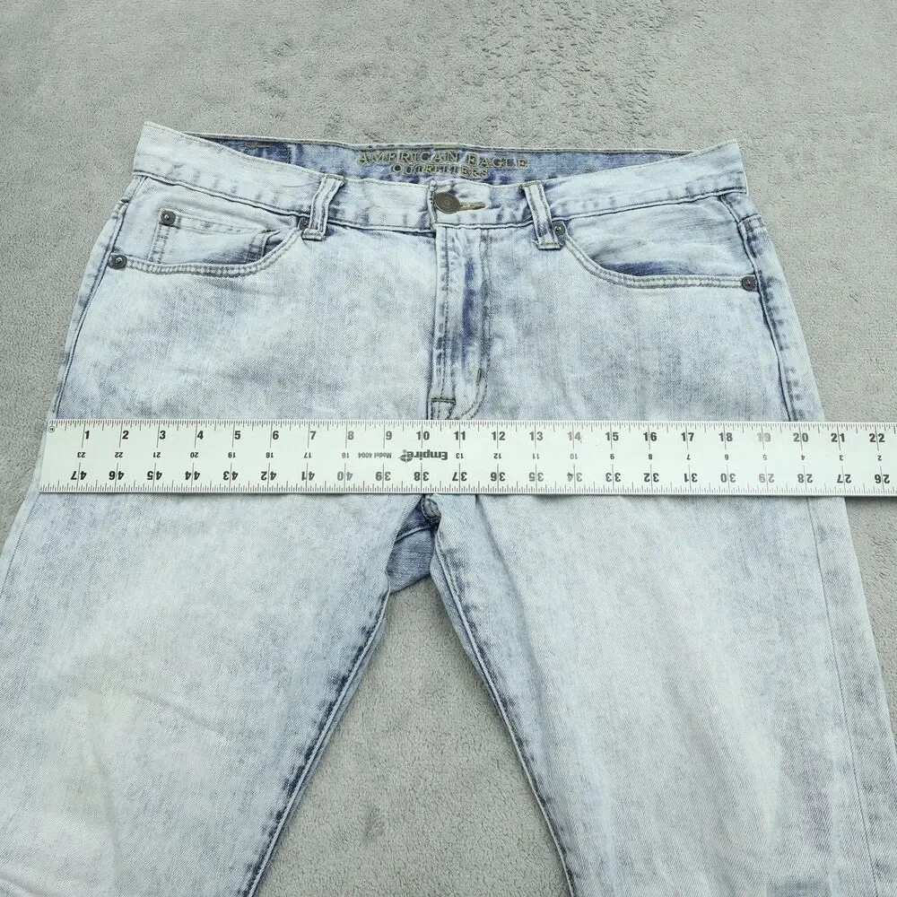 American Eagle Jeans Mens Size 32x30 Blue Slim Fit Straight Denim Light Wash